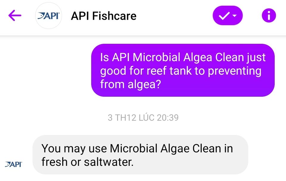 API - Microbial Algae Clean - Vi sinh ăn rêu tảo, mùn bã, chất dơ