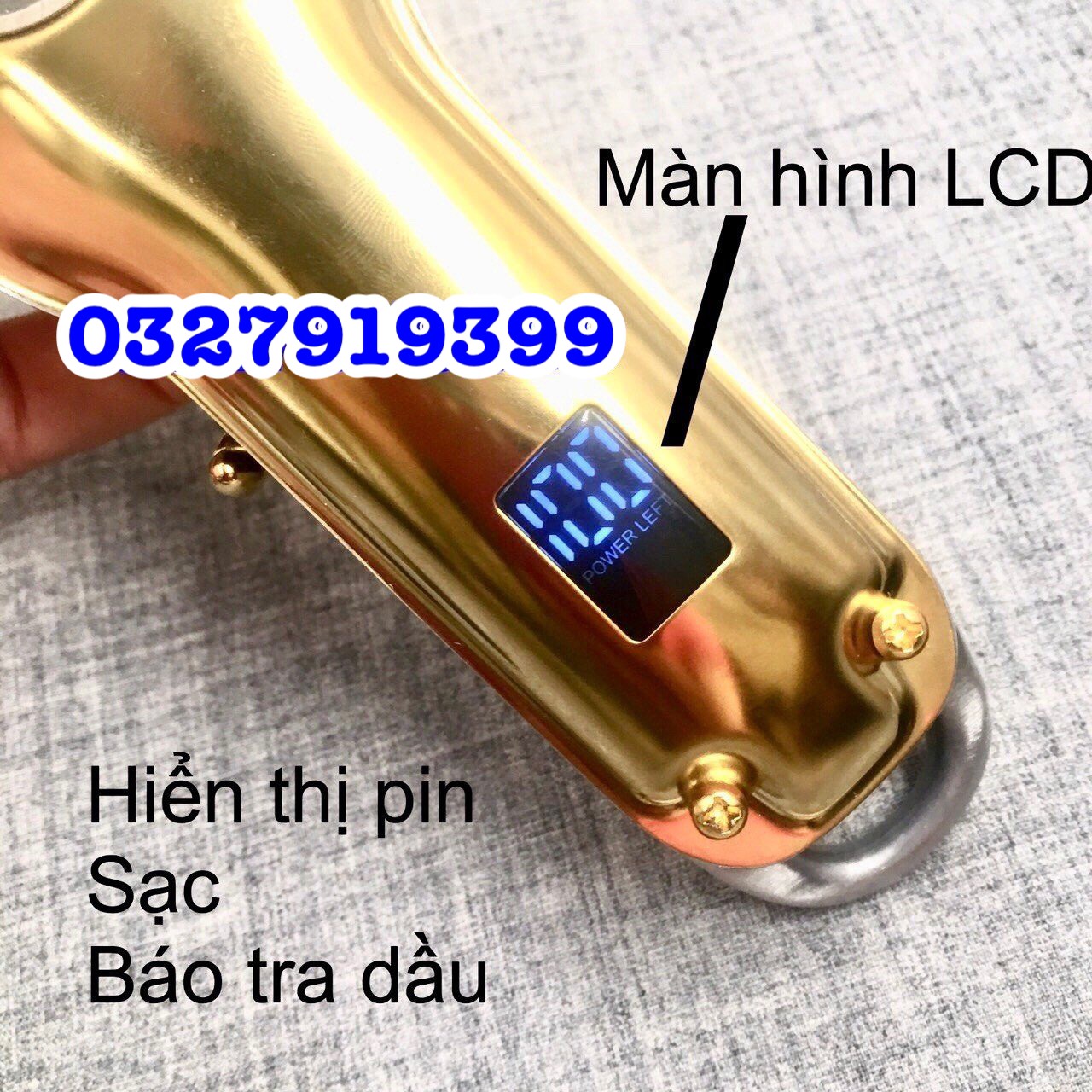 KEMEI Tông đơ cắt tóc cao cấp KM-1986 màn hình LCD pin Lithium-ion 2500mAh công suất 8W thời gian sử dụng 5 giờ chuyên Fade cho salon tóc