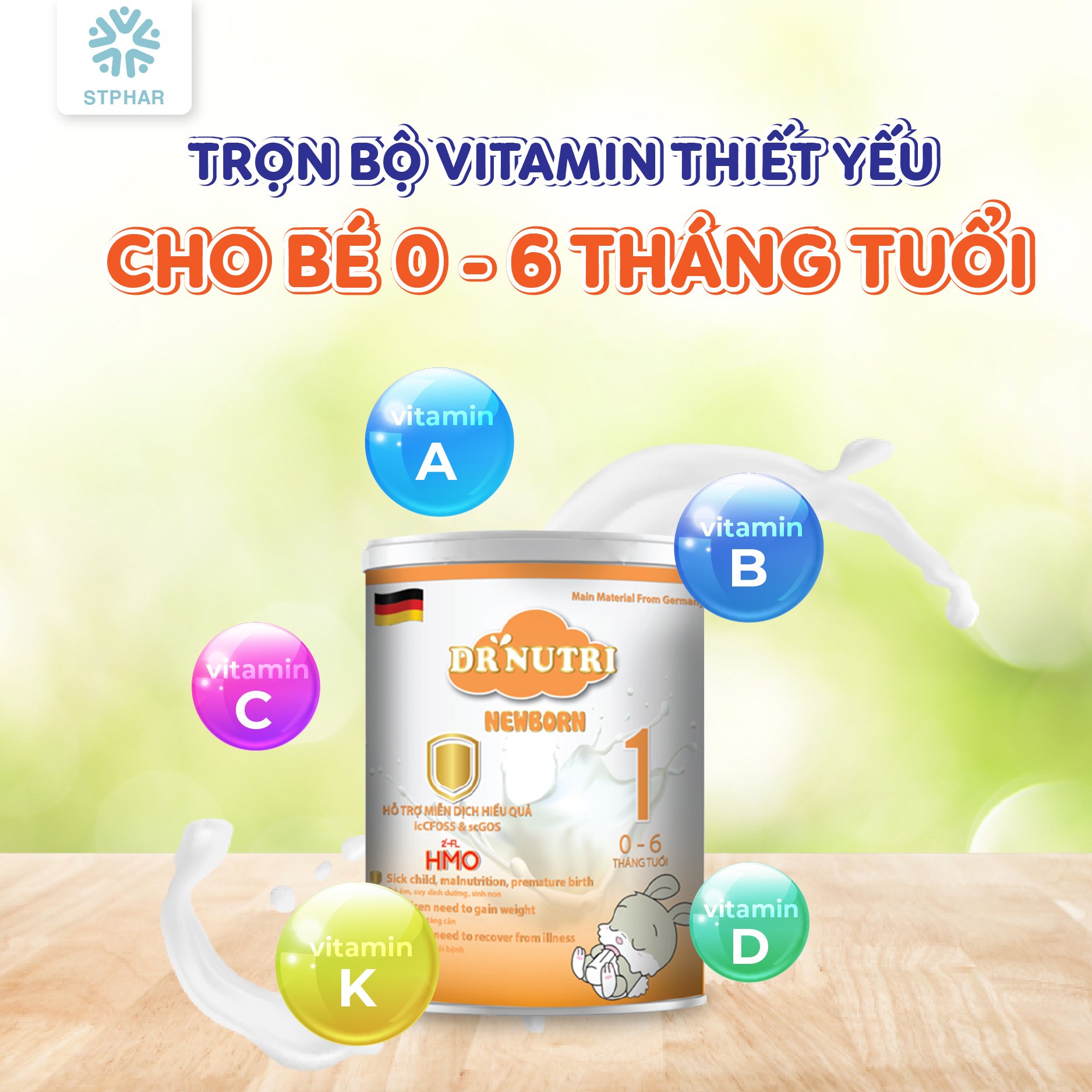 Sữa bột dinh dưỡng sơ sinh Dr Nutri Newborn 900g (0 – 6 tháng)