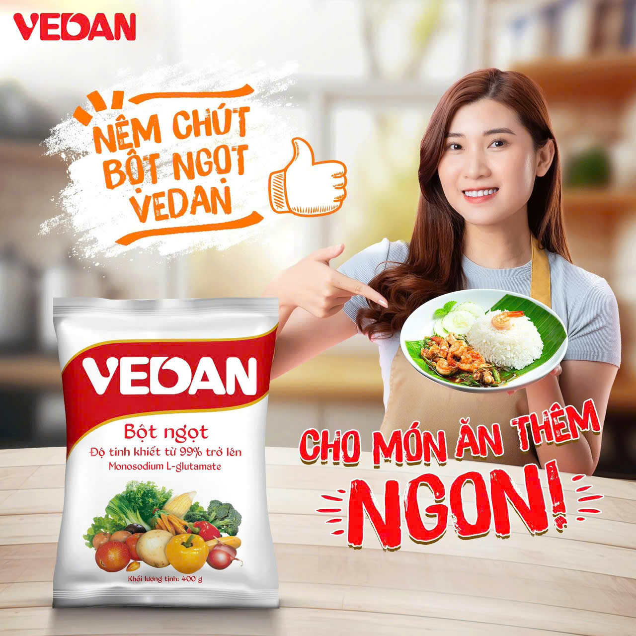 Combo 5 Gói Bột Ngọt VEDAN 1kg - Size M