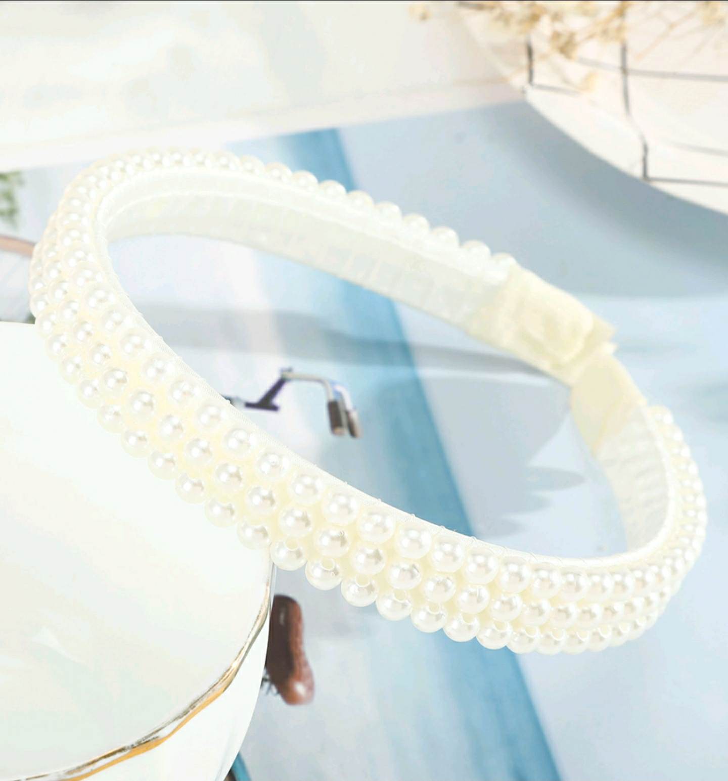 Bờm cài tóc / băng đô hợp kim đính đá , ngọc trai nhân tạo xinh xắn cho nữ dể thương phong cách hàn quóc đơn giản nhẹ nhàng
