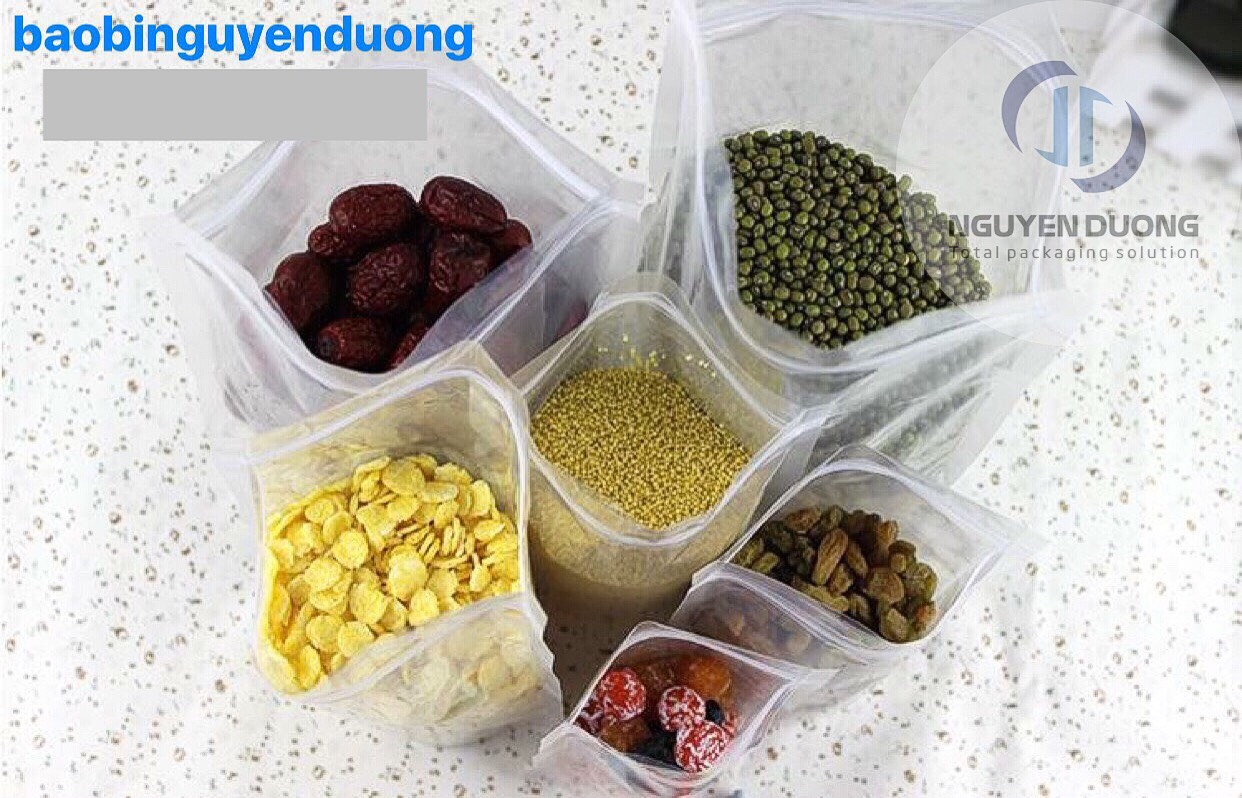 1kg Túi Zip trong suốt đáy đứng