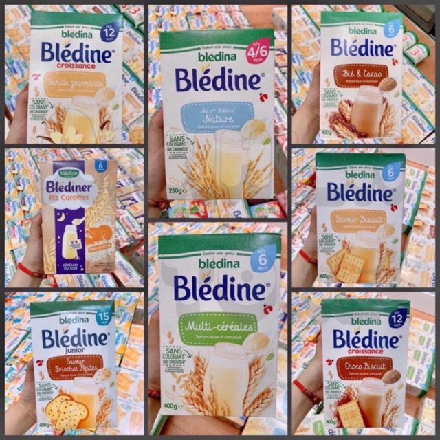 Bột lắc sữa bledina cho bé 6m+ hộp 200g/240g/400g - bích quy 6m