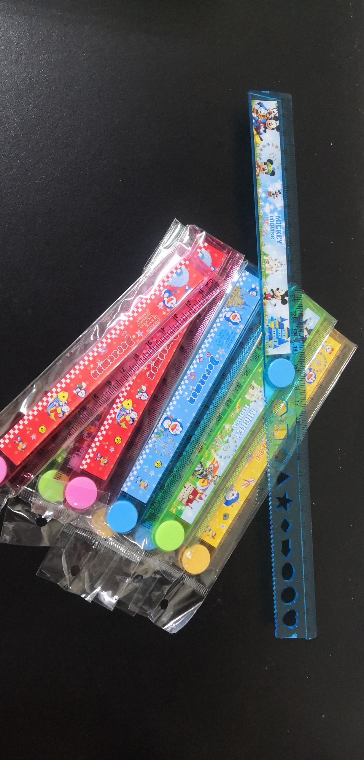 Combo 3 Thước kẻ gấp đôi 30cm hoạt hình dễ thương