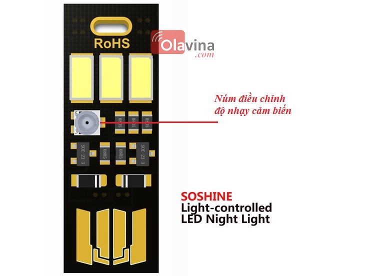 Soshine 3 Led Light Sensor USB Light