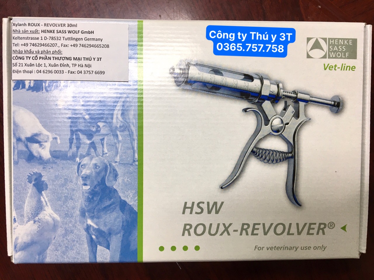 Bơm tiêm tự động Roux- Revolve - 30ml- tiêm lợn, bò