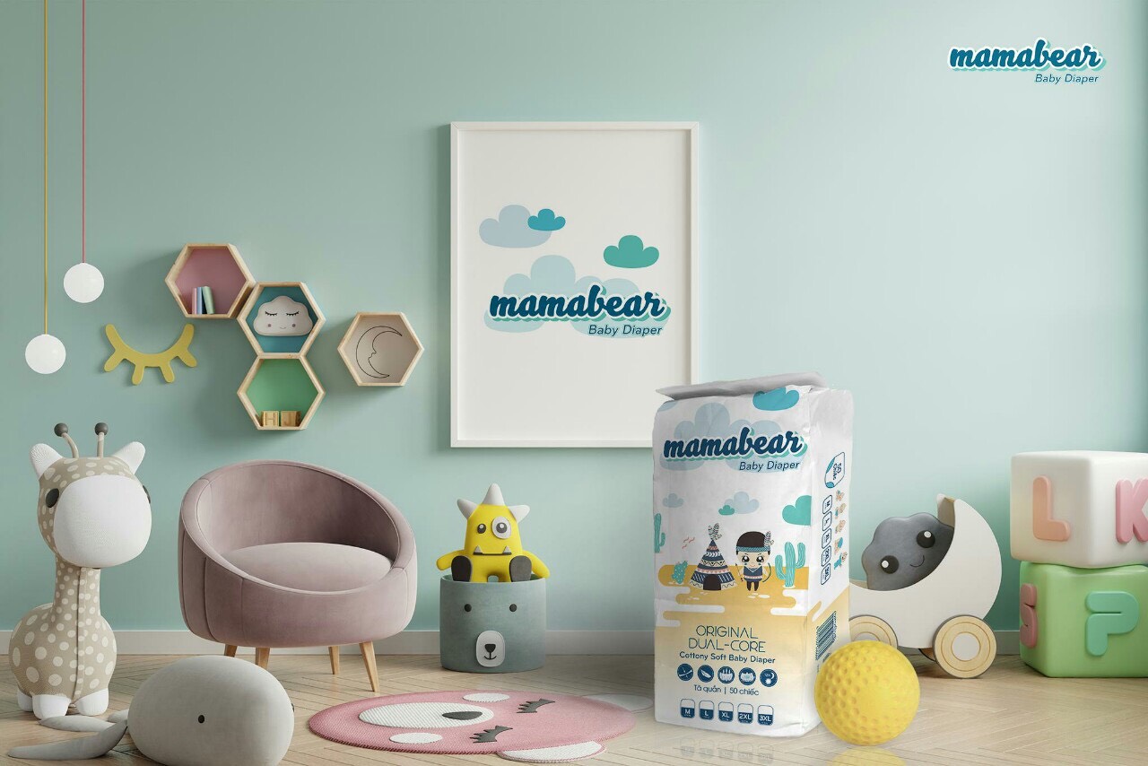 Tã quần Mama Bear  Cao Cấp (Bỉm quần Mamabear mỏng, nhẹ, thấm hút tốt cho em bé khô thoáng suốt đêm)(Gói 50 Chiếc)date 12/2023