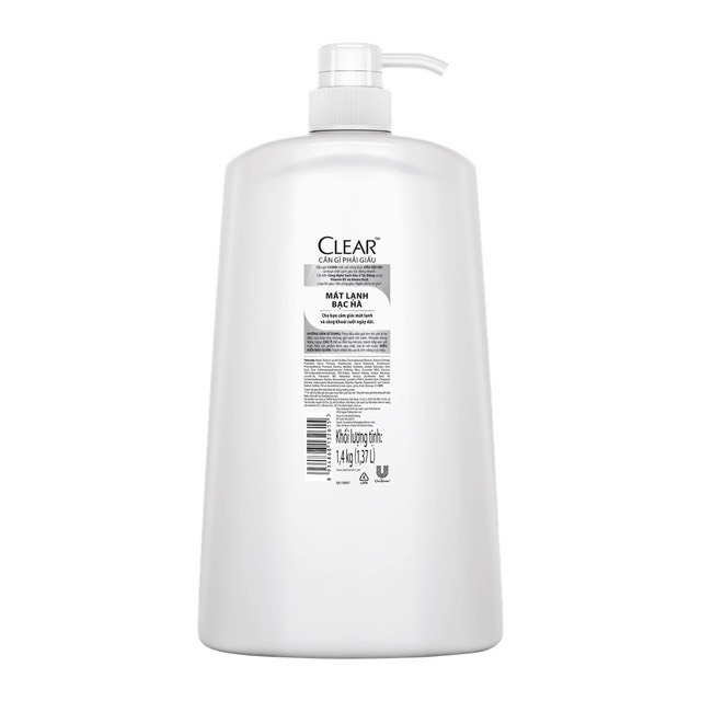 Dầu Gội Clear Bạc Hà Chai 1.4kg