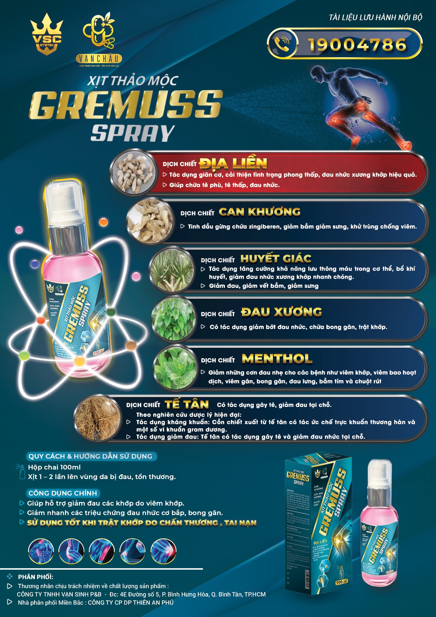 Xịt thảo mộc GREMUSS spray chai 100ml