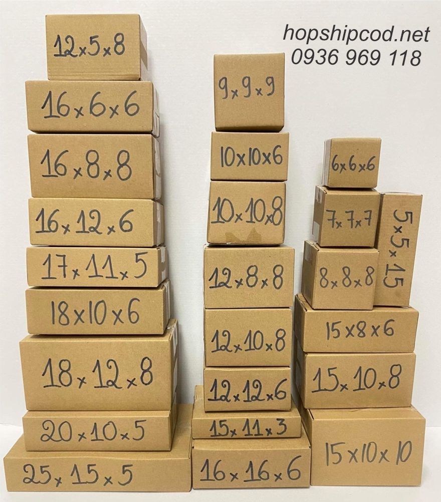 [Combo 100 cái] 6x6x6 cm Thùng carton đóng hàng