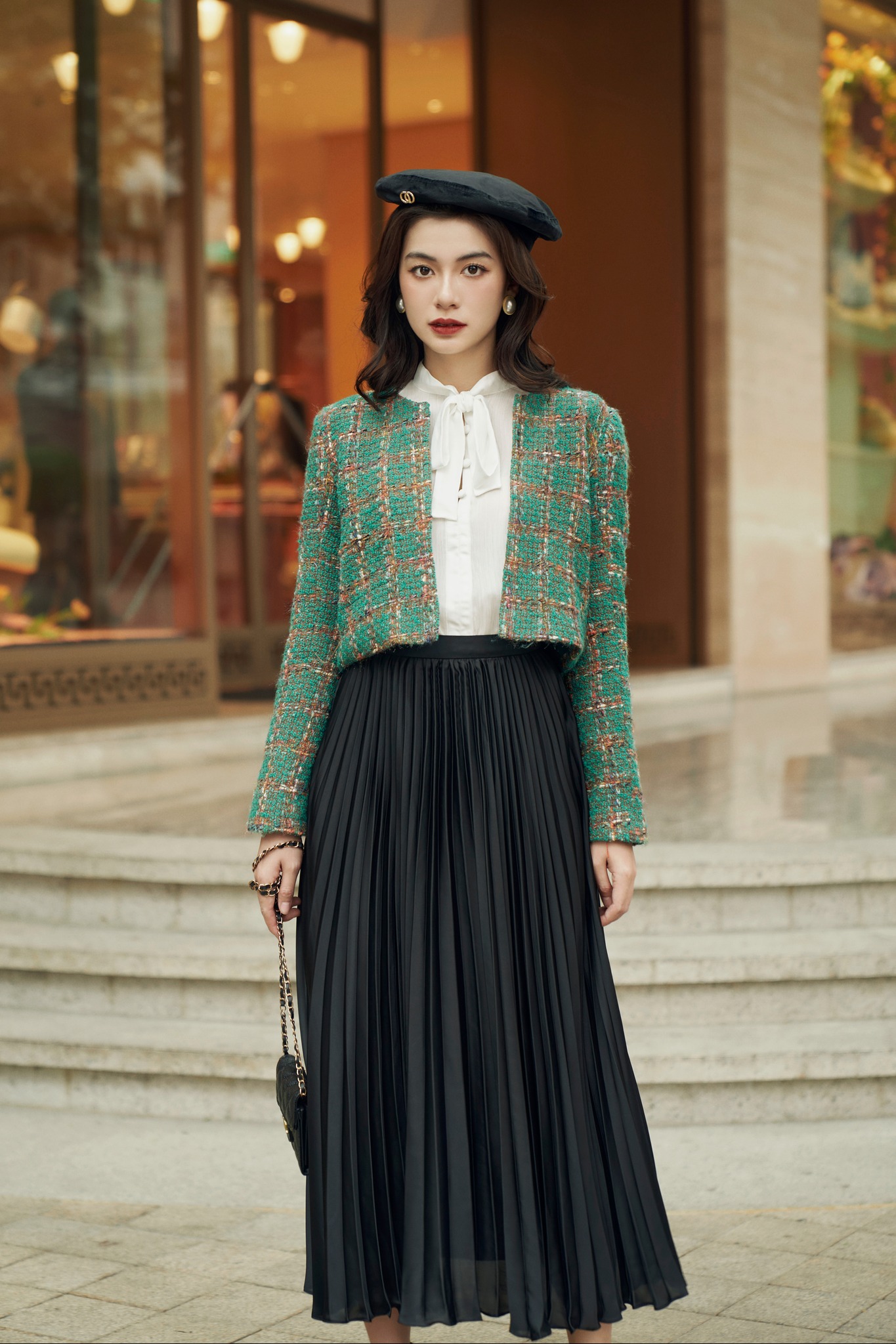 Voucher siêu sale 15% OLV - Áo khoác Hasie Tweed Coat