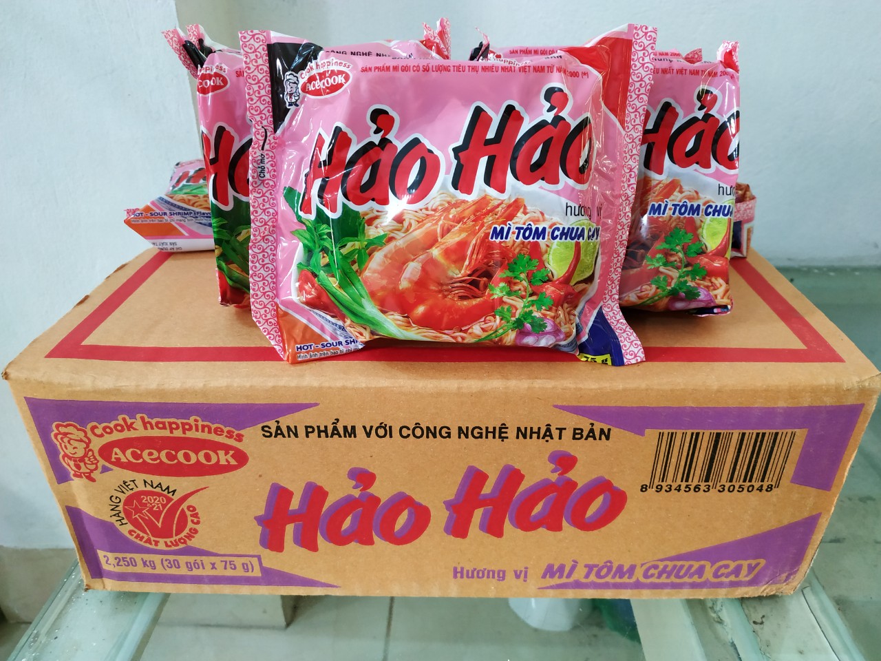 [ Freeship ] Mì tôm Hảo Hảo chua cay thùng 30 gói x 75g