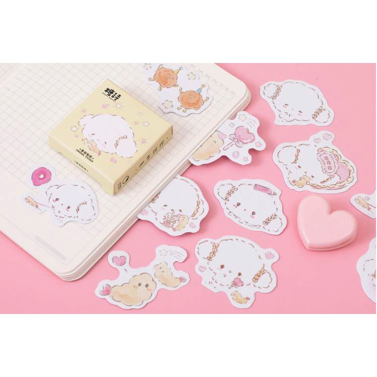 Bộ 45 Sticker Hàn Quốc hình Cún Dễ Thương dán trang trí E92