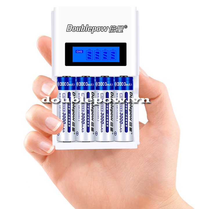 Bộ sạc nhanh 4 pin tiểu pin đũa AA-AAA Doublepow DP-K98
