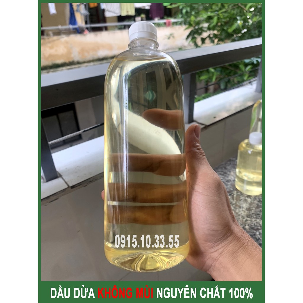 1 LÍT - Dầu Dừa Bến Tre Không Mùi , nguyên chất 100% ( Mge, dưỡng tóc, chống rạn bà bầu, chống hăm cho bé,,,,)