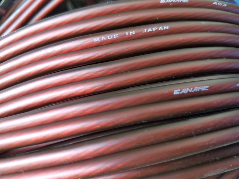 Dây loa Nhật chính hãng thương hiệu CANARE - dây loa âm thanh cao cấp -  Dây loa Nhật lõi đồng nguyên chât tiết diện 3mm2, Dây đôi màu nâu, thương hiệu Canare Japan