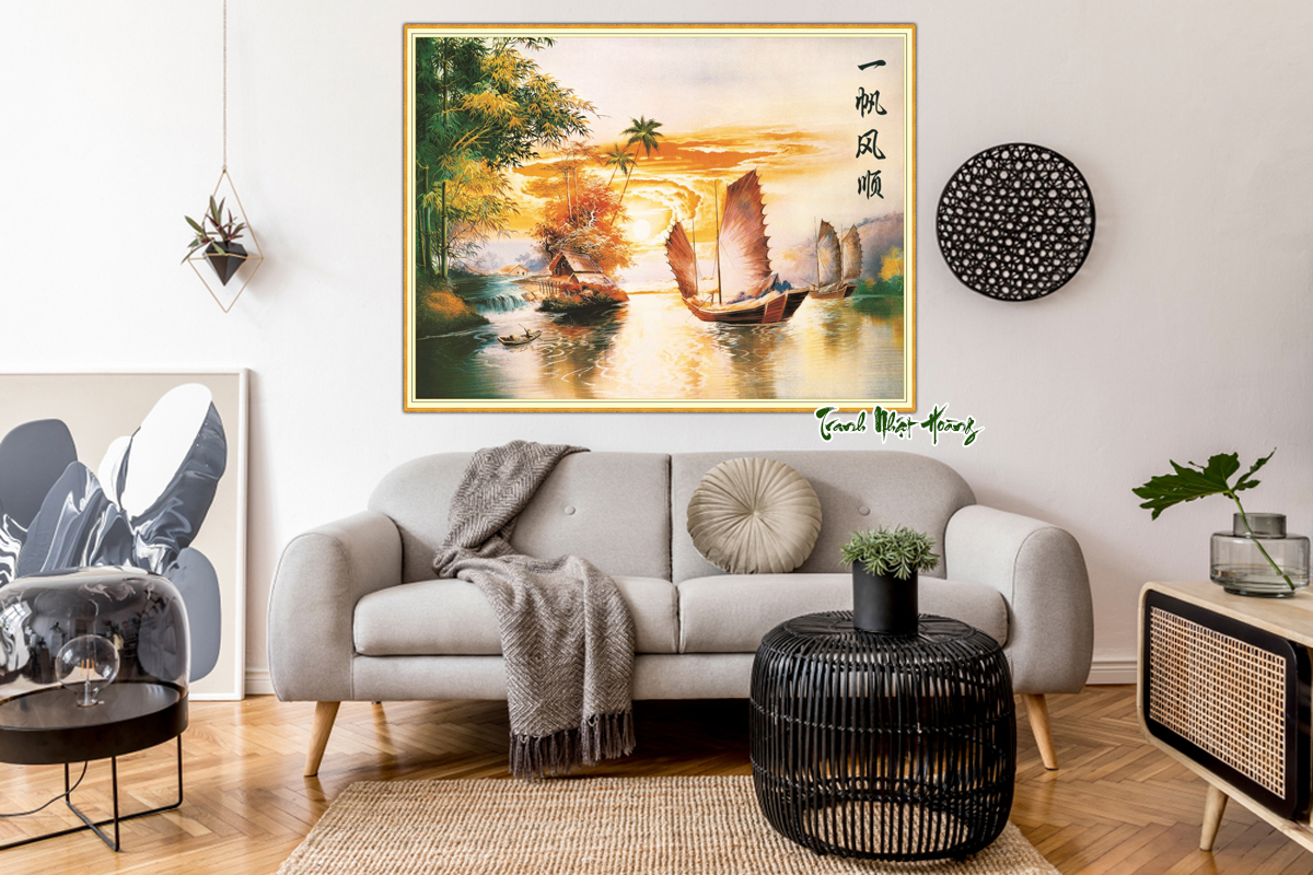 Tranh 3D dán tường Thuận Buồm Xuôi gió