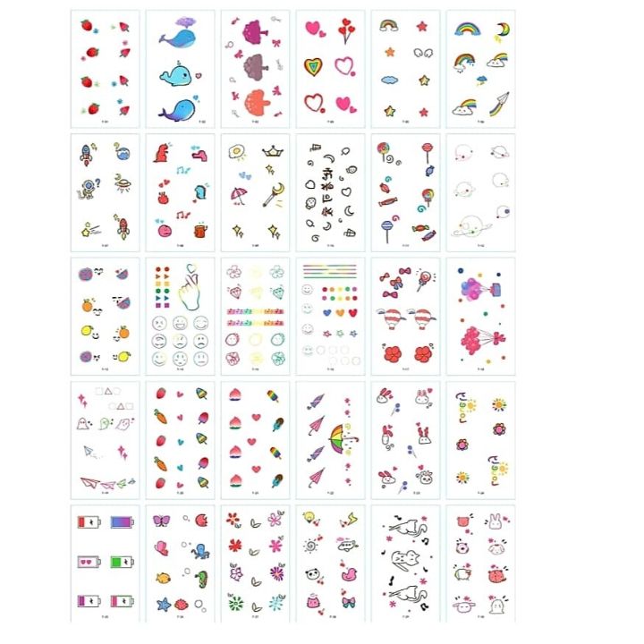 Combo 30 Tấm Hình Xăm Dán Hình Xăm Hoạt Hình Hình Xăm Mini Sticker mini Sticker Trang trí đẹp siêu cute Giá rẻ