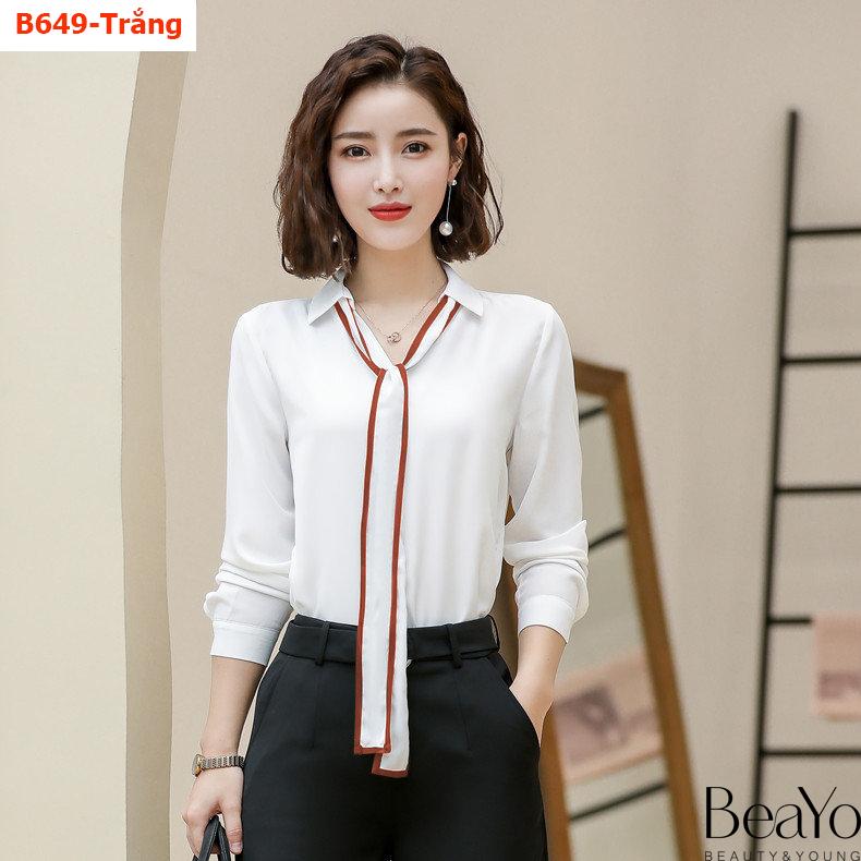 [HCM]B649-ÁO SƠ MI PHỐI NƠ VIỀN XINH XẮN