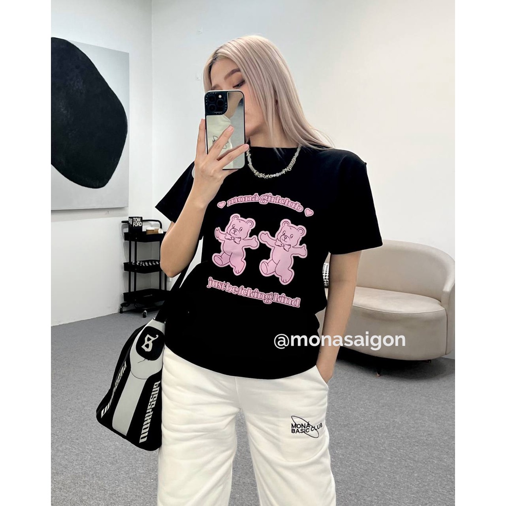 Áo thun baby tee MONÁ - GUMMY ĐEN