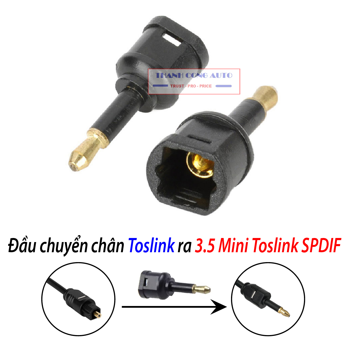 Đầu chuyển đổi cáp quang toslink sang mini toslink 3.5mm spdif