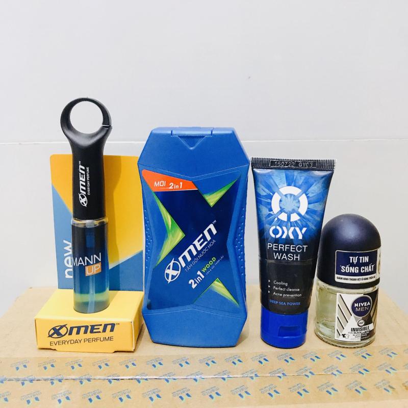 Mua trọn bộ 4 chào hè - Tặng 5 gói dầu gội 6g gồm : 1chai nước hoa xmen 22ml + 1 Chai Tắm gội 2in1 xmen thơm mát 70g + 1 Chai lăn khử mùi nivea 12ml + 1 Tuýp sửa rửa mặt Oxy 25g