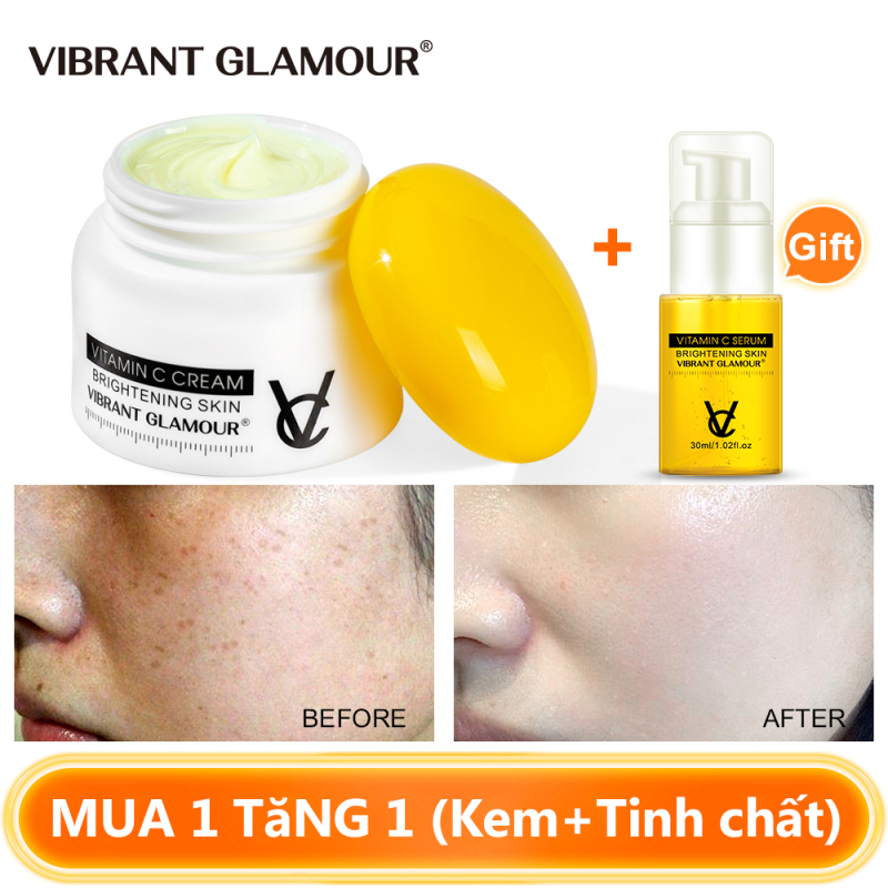 VIBRANT GLAMOUR Vitamin C VC Whitening Face Cream kem dưỡng trắng da mặt dưỡng ẩm Collagen chống lão hóa Làm sáng các sản phẩm làm đẹp 50g giá rẻ
