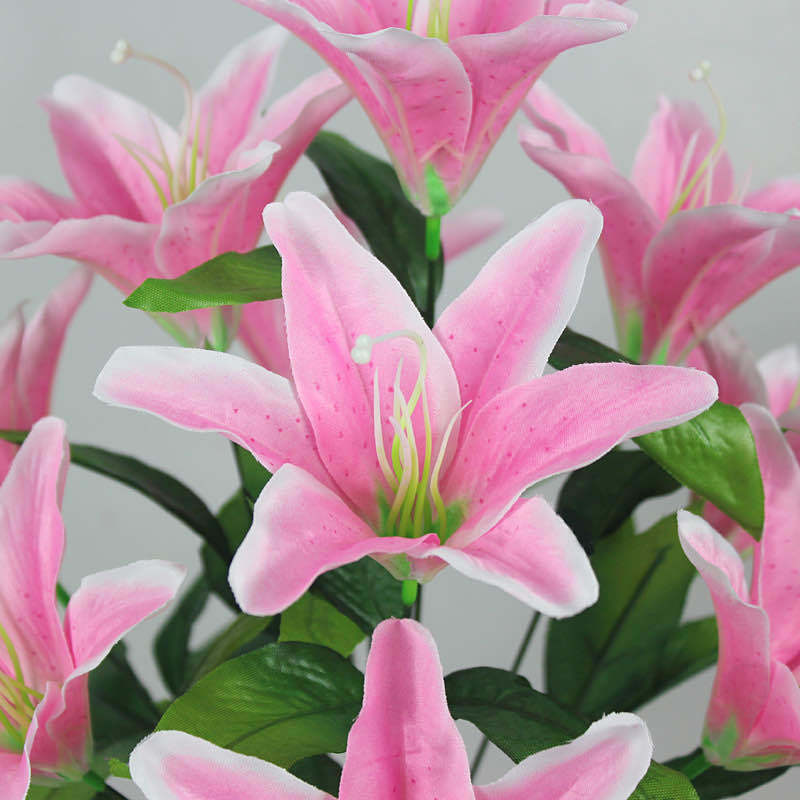 Hoa Lily bó 10 bông bằng vải 48cm màu sắc giống hoa thật, rất đẹp, nhiều  màu sắc trang trí xinh xắn 