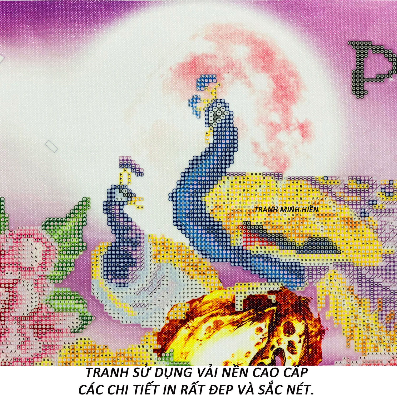 Tranh Đính Đá Tự Làm - Vợ Chồng Vĩnh Kết Đồng Tâm 38 (Kèm Quà Tặng) - Tranh Minh Hiền (TỰ ĐÍNH ĐÁ)