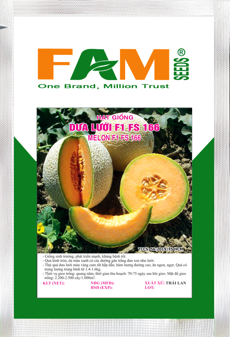 [HCM]Hạt Giống Dưa Lưới F1 FS 166 (Ruột Cam) - Gói 0.5gr