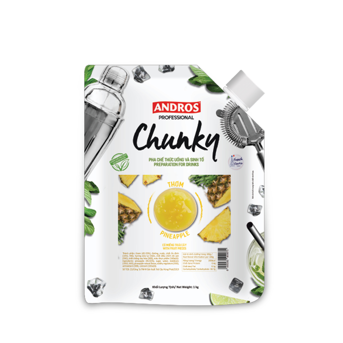 Mứt trái cây Chunky gói 1kg nhiều mùi
