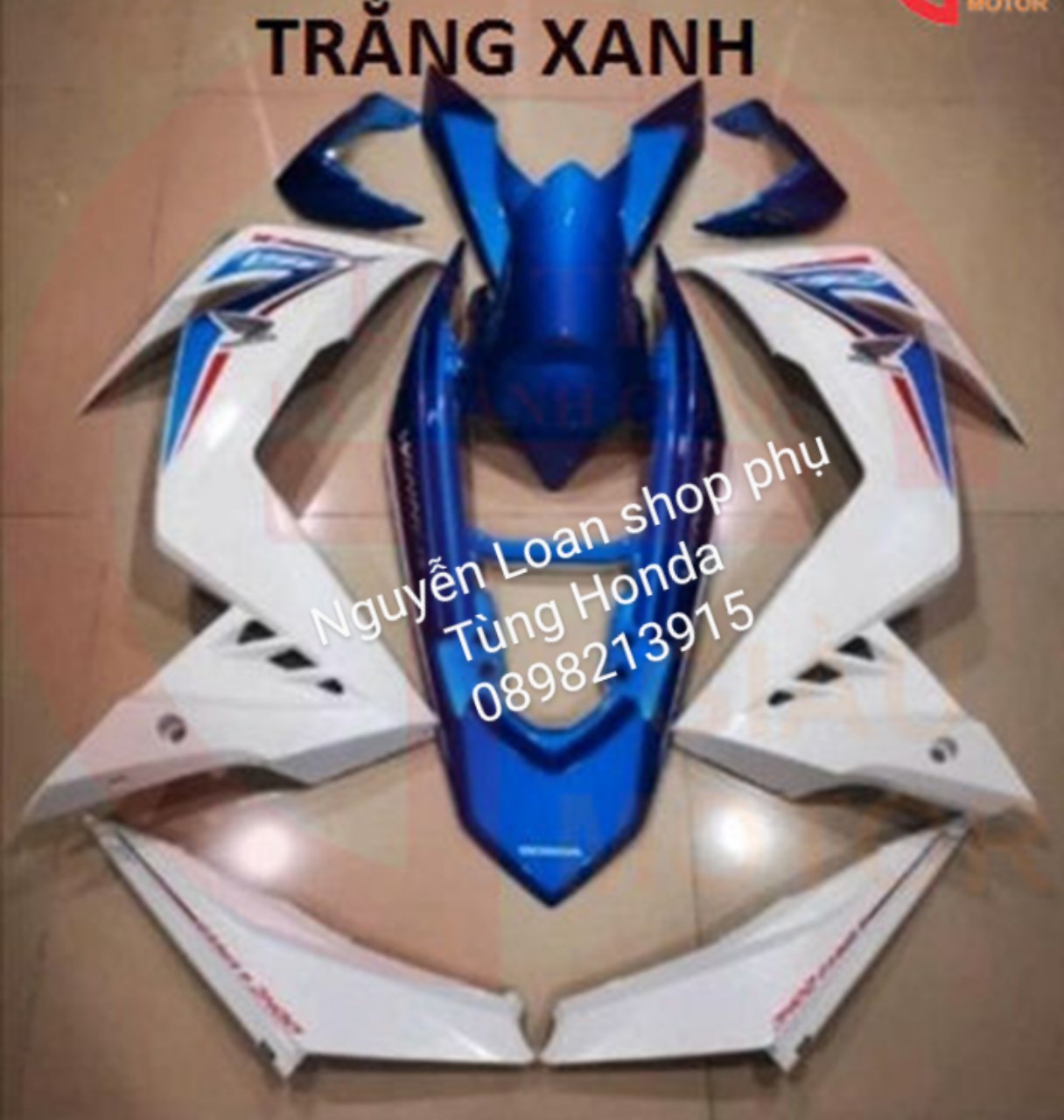 HONDA - DÀN ÁO CHO XE WINNER 150  V1 ĐỜI  2018 MÀU XANH TRẮNG  FULL DÀN MÀU 9 MÓN ZIN CHÍNH HÃNG