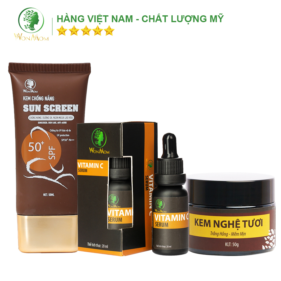 Bộ trắng da, sạch nám, chống nắng cơ bản Wonmom