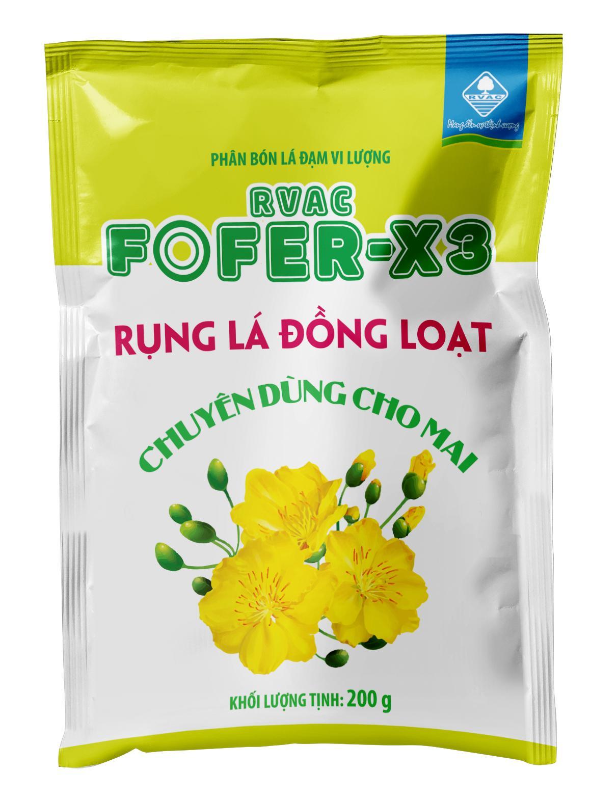 Bộ 3 gói Phân chuyên dụng xử lý rụng lá ra hoa mai ngày tết RVAC FOFER X3 MAI RỤNG LÁ