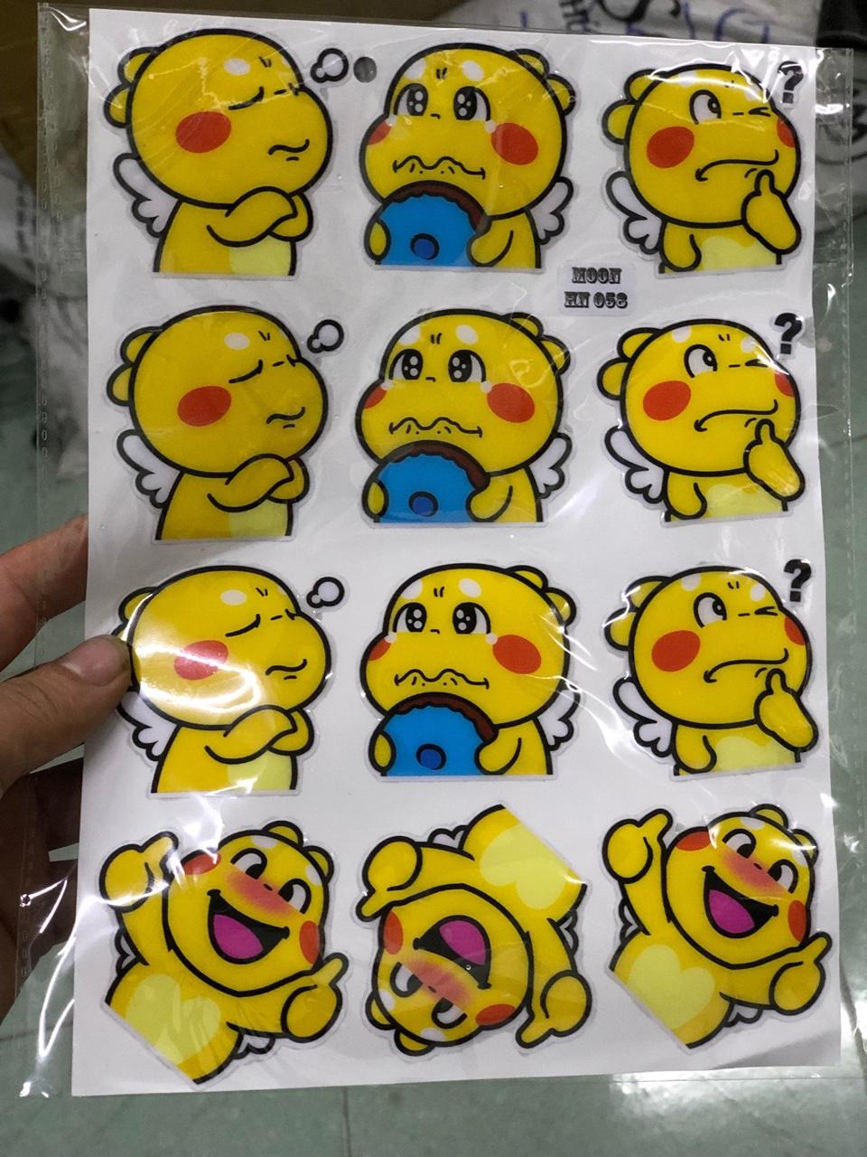 12 Tem nổi Emoji dán xe, nón bh, vali,...