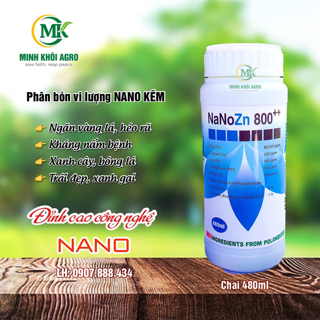 Phân bón vi lượng nano zn 800 | xanh hơn, khỏe hơn.