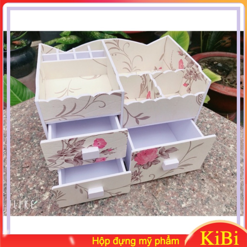Kệ mỹ phẩm tai mèo màu hoa đựng son mỹ phẩm nước hoa