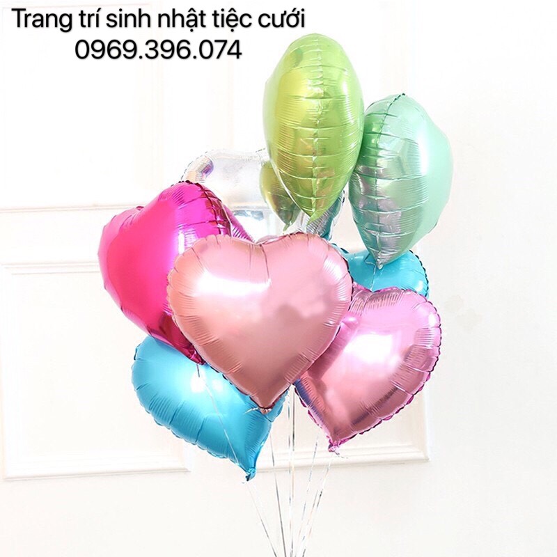 Bóng tim 45cm, 25cm, 10cm nhiều màu