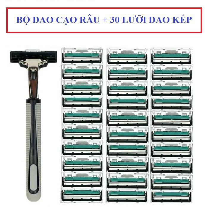 Combo 1 dao cạo râu và 30 lưỡi dao kép dao cạo râu - Việt Tín giá rẻ
