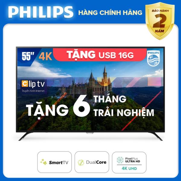 Bảng giá SMART TIVI PHILIPS 4K UHD 55 INCH KẾT NỐI INTERNET WIFI - hàng Thái Lan - Free 6 tháng xem phim Clip TV - Tặng USB 16G - Bảo hành 2 năm tại nhà - 55PUT6023S/74 Tivi Philips