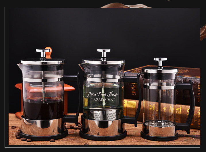 Bình pha cà phê cafe kiểu Phap pha trà  French Press 350ml