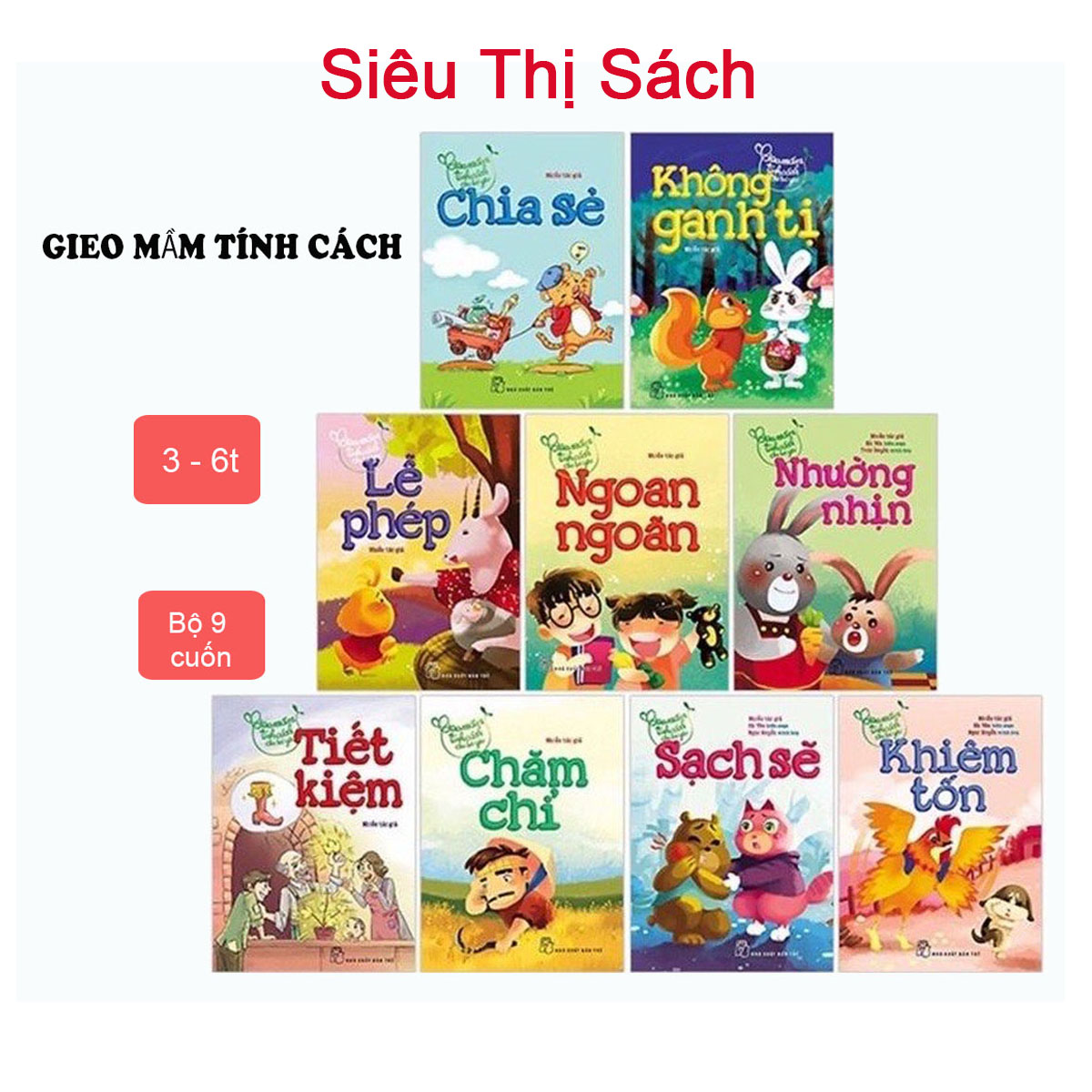 Sách - Combo 9 Cuốn Gieo Mầm Tính Cách Cho Bé Yêu