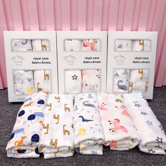 Hộp 2 Khăn Đa Năng Aden Anais Sợi Tre Siêu Mềm