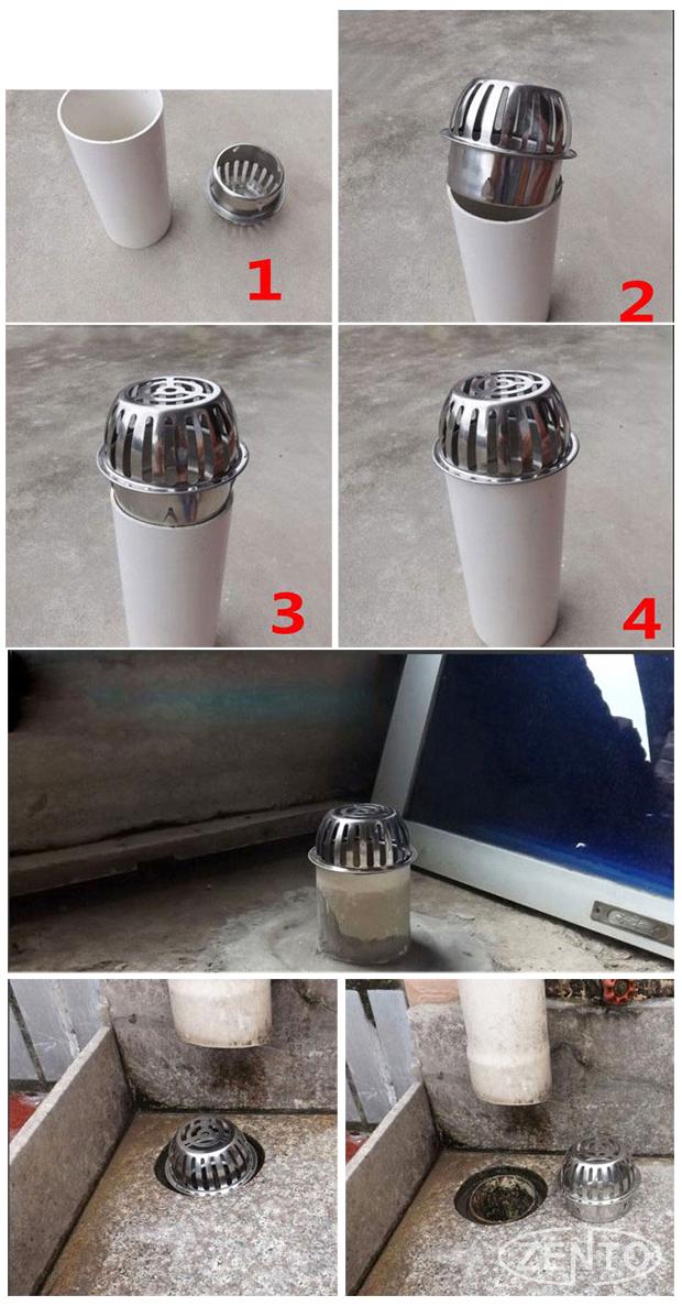 Thoát sàn ban công inox TS100-D75