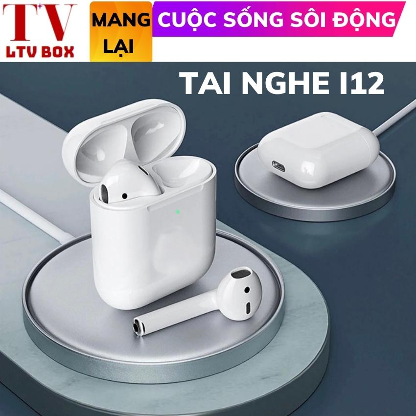 Tai nghe bluetooth i..12 TV1 LTV BOX, tai nghe không dây bluetooth 5.0, tai nghe pin trâu, âm thanh hifi cực hay tương thích với các dòng smart phone