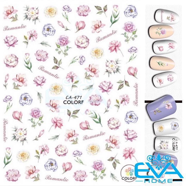 Miếng Dán Móng Tay 3D Nail Sticker Tráng Trí Hoạ Tiết Bông Hoa CA471