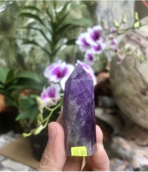 Trụ đá phong thủy thạch anh tím kích thước: 62x2cm khối lượng: 42g - cada decor