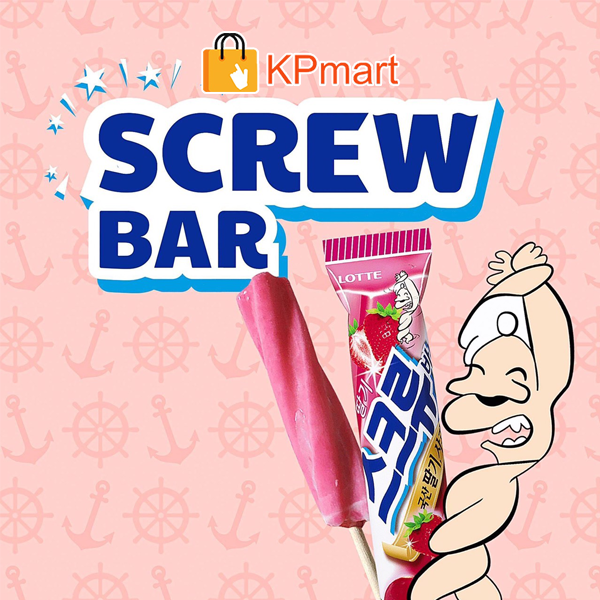 Kem xoắn dâu táo Hàn Quốc Lotte Screw Bar 75ML
