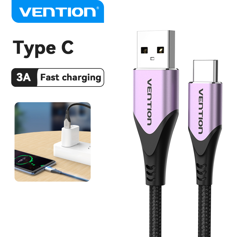 Vention USB Type C Cable 3A USB A to C Charger Date Wire Fast Charging for Huawei P40 Xiaomi Redmi note 8 Samsung USB C Cable