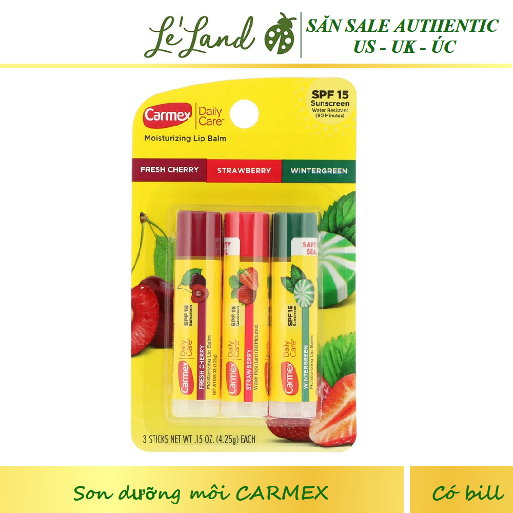 Son Dưỡng Môi Carmex Set 3 Thỏi Có Mùi